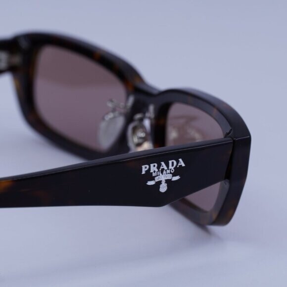 Prada PRB06SF 17N60B Sunglasses Root Havana Rectangle Frame, Light Brown Lenses - Picture 6 of 11